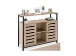 tectake® Sideboard, Industrial Style, 2 Ablagen, 3 Staufächer, mit höhenverstellbaren Kunststofffüßen, 100 x 37 x 82 cm