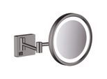 hansgrohe AddStoris Rasierspiegel 41790340 3-fach Vergrößerung, mit LED Leuchte, Wandmontage, brushed black chrome