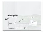 SIGEL Glas-Whiteboard Artverum, Ecken gefasert/poliert, magnetisch, inkl. 2 x Neodym-Magnete, B 1200 x T 18 x H 900 mm, ESG, weiß