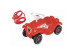 BIG Rutschfahrzeug Bobby Car-Set inkl. Schuhschoner und Flüsterräder, Rot, Schwarz, Weiß, Kunststoff, Metall, 30x38x58 cm, Hupton, Spielzeug, Kinderspielzeug, Rutschfahrzeuge
