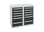 Stumpf Schubladenschrank Serie T-100/35-1, RAL 7035/7016, 12 Schubladen ; Stumpf Metall (8152671)
