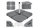 KESSER® Sonnenschirmständer 4-teilig Schirmgewicht Schirmständer für Ampelschirm Bodenkreuz 60 Liter / 80 kg befüllbar mit Wasser oder Sand Inkl. Metallverbinder Ampelschirmständer Kunststoff