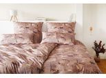 Bettwäsche ELEGANTE "Dreamland", braun (rouge), B/L: 155cm x 220cm, 1 Stk., 1 Stk., Satin, B/L: 80cm x 80cm, 2 Stk., Satin, Obermaterial: 50% Baumwolle, 50% Viskose, Bettwäsche, Bettwäsche, angenehmes Hautgefühl
