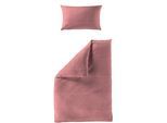 Bettwäsche BIERBAUM "Chic Uni", rosa (rose), B/L: 155cm x 220cm, 1 Stk., 1 Stk., Seersucker, B/L: 40cm x 80cm, 2 Stk., Seersucker, Obermaterial: 100% Baumwolle, Bettwäsche, Bettwäsche, Schickes Unidesign: Modern und elegant für jedes Schlafzimmer