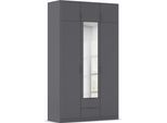 Kleiderschrank RAUCH "Drehtürenschrank Schrank Garderobe Ankleide Schlafzimmer LAGOA", grau (graumetallic), B:136cm H:235cm T:54cm, Holzwerkstoff, Schränke, Kleiderschrank, geräumige Schubladen, 3 Breiten, optional mit Aufsatz MADE IN GERMANY