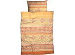Bettwäsche CASATEX "Majella", gelb (gelb, orange), B/L: 135cm x 200cm, 1 Stk., 1 Stk., Satin, B/L: 80cm x 80cm, 2 Stk., Satin, Obermaterial: 100% Baumwolle, Bettwäsche, Bettwäsche, trendige, frische, ausdrucksvolle Farben