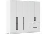 Kleiderschrank RAUCH "Drehtürenschrank Schrank Garderobe Wäscheschrank Schlafzimmer AVOLA", weiß (alpinweiß), B:226cm H:197cm T:54cm, Holzwerkstoff, Schränke, Kleiderschrank, mit hochwertigen Stangengriffen aus Metall in Schwarz MADE IN GERMANY