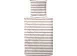 Bettwäsche PRIMERA "Baumwoll-Bettwäsche Uni-Streifen", braun, B/L: 135cm x 200cm, 1 Stk., 1 Stk., Renforcé, B/L: 80cm x 80cm, 2 Stk., Renforcé, Obermaterial: 100% Baumwolle, Bettwäsche, Bettwäsche, mit einem modernen Streifenmuster