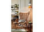 Sessel SIT "T-RATTAN ARMCHAIR", beige (natur), B:70cm H:95cm, Sessel, Sessel, Rattanarmlehnstuhl mit Teakholzgestell und organischer Form