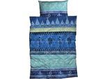 Bettwäsche CASATEX "Indi", blau (waterblau), B/L: 240cm x 220cm, 1 Stk., 2 Stk., Satin, B/L: 40cm x 80cm & 40cm x 80cm, 3 Stk., Satin, Obermaterial: 100% Baumwolle, Bettwäsche, Bettwäsche, romantisch, orientalisch, weich und gemütlich