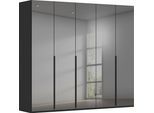 Drehtürenschrank RAUCH "Kleiderschrank Schrank Garderobe Wäscheschrank BESTSELLER MONTCLAR", schwarz (schwarz, grauspiegel, griffe schwarz), B:251cm H:223cm T:60cm, Holzwerkstoff, Schränke, Drehtürenschrank, Front in Glas/Hochglanz/Dekor/Grauspiegel in 5 Breiten MADE IN GERMANY
