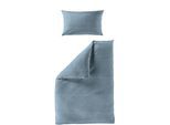 Bettwäsche BIERBAUM "Chic Uni", blau, B/L: 135cm x 200cm, 1 Stk., 1 Stk., Seersucker, B/L: 40cm x 80cm, 2 Stk., Seersucker, Obermaterial: 100% Baumwolle, Bettwäsche, Bettwäsche, Schickes Unidesign: Modern und elegant für jedes Schlafzimmer