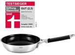 Bratpfanne RÖSLE "SILENCE PRO CeraPlus", silber (silberfarben, schwarz), B:29,5cm H:9,5cm L:51cm Ø:28cm, Pfannen, Bratpfanne, natürliche Quarzversiegelung ohne PTFE/PFAS, Induktion