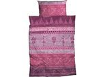 Bettwäsche CASATEX "Indi", lila (winterberry), B/L: 200cm x 220cm, 1 Stk., 2 Stk., Biber, B/L: 80cm x 80cm & 80cm x 80cm, 3 Stk., Biber, Obermaterial: 100% Baumwolle, Bettwäsche, Bettwäsche, romantisch, orientalisch, weich und gemütlich