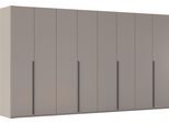 Drehtürenschrank RAUCH "Kleiderschrank Schrank Garderobe Wäscheschrank BESTSELLER MONTCLAR", grau (fango, griffe graphit), B:400cm H:223cm T:60cm, Holzwerkstoff, Schränke, Drehtürenschrank, Front in Glas/Hochglanz/Dekor/Grauspiegel in 5 Breiten MADE IN GERMANY
