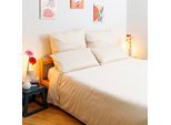 Bettwäsche WOLKENFELD "Edel Mako-Satin Bettwäsche, unfassbar weich", beige, B/L: 135cm x 200cm, 1 Stk., 1 Stk., Mako-Satin, B/L: 80cm x 80cm, 2 Stk., Mako-Satin, Obermaterial: 100% Baumwolle, Bettwäsche, Bettwäsche, 135x200 cm, 155x220 & Übergrößen I inkl. Kissenbezüge 80x80 I Uni