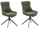 Esszimmerstuhl MCA FURNITURE "PELION", grün (olive, schwarz, olive), B:55cm H:90cm T:45cm, Polyester, Stühle, Esszimmerstuhl, (2er-Set), drehbar 360, Dreh- & Schwingfunktion, Sitzhöhe ca. 50 cm