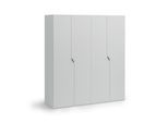 Kleiderschrank HOME AFFAIRE "AMETISTA, Drehtürenschrank, designgeformten Fronten", weiß hochglanz, B:200cm H:223cm T:62,2cm, Holzwerkstoff, Schränke, Kleiderschrank, Made in Italy, hochglanz lackiert, Basisausführung, Zubehör extra