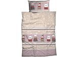 Bettwäsche CASATEX "Nisa", rosa (beige, ashrose), B/L: 155cm x 220cm, 1 Stk., 1 Stk., Biber, B/L: 80cm x 80cm, 2 Stk., Biber, Obermaterial: 100% Baumwolle, Bettwäsche, Bettwäsche, lustiges, niedliches, fröhliches Design