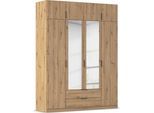 Kleiderschrank RAUCH "Drehtürenschrank Schrank Garderobe Ankleide Schlafzimmer LAGOA", eiche artisan, B:181cm H:235cm T:54cm, Holzwerkstoff, Schränke, Kleiderschrank, geräumige Schubladen, 3 Breiten, optional mit Aufsatz MADE IN GERMANY