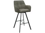 Carryhome Barhocker, Grün, Schwarz, Metall, Textil, eckig, Flachrohr, 55x108x58.5 cm, Sitzfläche 180° drehbar, automatische Rückholfunktion, Esszimmer, Barmöbel, Barhocker