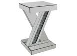 Xora Beistelltisch, Silber, Glas, Holzwerkstoff, rechteckig, eckig, Sockel, 30x50x30 cm, Wohnzimmer, Wohnzimmertische, Beistelltische, Glas-Beistelltische