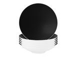 Suppenteller SELTMANN WEIDEN "Pasta- / Suppenteller Life Fashion ø 23,3 cm 6er Set", schwarz (glamorous schwarz), L:23,3cm, Speiseteller