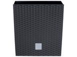 Blumentopf PROSPERPLAST "Rato low", grau (anthrazit), H:32,5cm T:32cm, Kunststoff, Pflanzgefäße, BxTxH: 32x32x32,5 cm