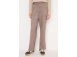 Jogger Pants CECIL, Damen, Gr. M, Länge 28, chocolate mousse melange, Web, 33% Polyester, 31% Polyacryl, 24% Baumwolle, 12% Nylon, meliert, comfort fit knöchellang, Hosen, High Waist