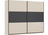 Schwebetürenschrank RAUCH "Kleiderschrank Schrank Garderobe Garderobenschrank Wäscheschrank NEO", beige (beige (champagner), graumetallic), B:261cm H:210cm T:59cm, Holzwerkstoff, Schränke, Schwebetürenschrank, mit großzügigem Stauraum und vielfältigen Farbkombinationen