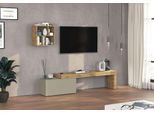 TV-Wand OTTO HOME "Chronos TV-Set, Wohnwand – Elemente frei platzierbar, Made in Italy", braun (taube, eiche wotan), B:220cm H:190cm T:40cm, Kastenmöbel-Sets, TV-Wand, Lowboard Breite 220 cm, Hängeregal Breite 50 cm, Made in Italy