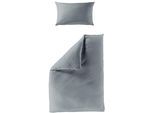 Bettwäsche BIERBAUM "4129", blau (hblau), B/L: 200cm x 220cm, 1 Stk., 2 Stk., Musselin, B/L: 40cm x 80cm & 40cm x 80cm, 3 Stk., Musselin, Obermaterial: 100% Baumwolle, Bettwäsche, Bettwäsche, Musselin, 100 % Baumwolle, pflegeleicht, bügelfrei