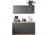Mehrzweckschrank-Set RESPEKTA "Merle", grau, B:150cm H:200cm T:60cm, Kastenmöbel-Sets, Mehrzweckschrank-Set, Breite 150 cm, Soft-Close, Metallstangengriffe, 85 cm Arbeitshöhe