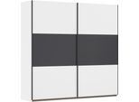 Schwebetürenschrank RAUCH "Kleiderschrank Schrank Garderobe Garderobenschrank Wäscheschrank NEO", weiß (alpinweiß, graumetallic), B:218cm H:210cm T:59cm, Holzwerkstoff, Schränke, Schwebetürenschrank, mit großzügigem Stauraum und vielfältigen Farbkombinationen