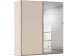 Schwebetürenschrank RAUCH "Kleiderschrank Schrank Garderobe Schlafzimmerschrank CONTIDO", beige (beige (champagner)), B:201cm H:223cm T:68cm, Holzwerkstoff, Schränke, Schwebetürenschrank, aus hochwertigem Material in 6 Breiten 2 Griff-Farben MADE IN GERMANY