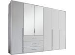 Drehtürenschrank RAUCH "Kleiderschrank Schrank Garderobe Wäscheschrank MONTCLAR", weiß (weiß, hochglanz weiß), B:304cm H:225cm T:65cm, Holzwerkstoff, Schränke, Drehtürenschrank, Passepartout optional mit Beleuchtung, inkl. Zubehör MADE IN GERMANY