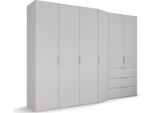 Drehtürenschrank RAUCH "Kleiderschrank Schrank Garderobe Wäscheschrank WAVE", grau (seidengrau), B:297cm H:222cm T:60cm, Holzwerkstoff, Schränke, Drehtürenschrank, in 2 unterschiedlichen Tiefen, mit Soft-Close Funktion MADE IN GERMANY