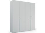 Drehtürenschrank RAUCH "Kleiderschrank Schrank Garderobe Wäscheschrank SKAT PURE", grau (seidengrau), B:201cm H:235cm T:63cm, Holzwerkstoff, Schränke, Drehtürenschrank, elegante Griffstangen und praktischer Innenausstattung MADE IN GERMANY