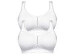 Bügelloser BH SUSA "2er Pack Entlastungs BH Cremona", Damen, Gr. 100, Cup C, weiß (weiß weiß), Obermaterial: 76% Polyamid PA. 24% Elasthan EL., BHs