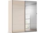 Schwebetürenschrank RAUCH "Kleiderschrank Schrank Garderobe Schlafzimmerschrank CONTIDO", beige (beige, glas beige (champagner)), B:201cm H:223cm T:68cm, Holzwerkstoff, Schränke, Schwebetürenschrank, aus hochwertigem Material in 6 Breiten 2 Griff-Farben MADE IN GERMANY
