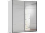 Schwebetürenschrank RAUCH "Kleiderschrank Schrank Garderobe Schlafzimmerschrank CONTIDO", grau (seidengrau, glas seidengrau), B:201cm H:223cm T:68cm, Holzwerkstoff, Schränke, Schwebetürenschrank, aus hochwertigem Material in 6 Breiten 2 Griff-Farben MADE IN GERMANY