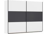 Schwebetürenschrank RAUCH "Kleiderschrank Schrank Garderobe Garderobenschrank Wäscheschrank NEO", weiß (alpinweiß, graumetallic), B:261cm H:210cm T:59cm, Holzwerkstoff, Schränke, Schwebetürenschrank, mit großzügigem Stauraum und vielfältigen Farbkombinationen
