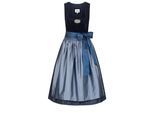 Dirndl NÜBLER "Dirndl midi Marlies", Damen, Gr. 38, EURO, blau, Obermaterial: 50% Polyester PES. 50% Viskose CV., Kleider