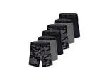 Boxershorts UNDER ARMOUR "Boxershort UA PERFORMANCE TECH - PRINT 6 IN 6PK 6er Pack", Herren, Gr. XL, schwarz (schwarz, grau), Obermaterial: 90% Polyester Pol. recyc.. 10% Elasthan EL., Unterhosen