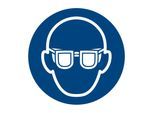 Gebotszeichen Augenschutz benutzen, Typ: 01200 | aus selbstklebender Folie oder Aluminium | für Arbeitssicherheit geeignet (A140.06.202)