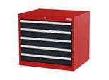STIER Schubladenschrank mit 5 Schubladen BxTxH 700x575x620 mm rot/anthrazitgrau (904985)