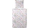 Bettwäsche PRIMERA "Bio-Renforce Bettwäsche Fleur", lila (flieder), B/L: 155cm x 220cm, 1 Stk., 1 Stk., Renforcé (Bio-Baumwolle), B/L: 80cm x 80cm, 2 Stk., Renforcé (Bio-Baumwolle), Obermaterial: 100% Baumwolle, Bettwäsche, Bettwäsche, mit hübschen Blumenranken
