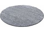 Hochflor-Teppich AYYILDIZ TEPPICHE "Life Shaggy 1500" Gr. 41, grau (hellgrau), H:30mm Ø:120cm, Kunstfaser, Teppiche, auch in rechteckig, Wohnzimmer, Langflor, große Farbauswahl