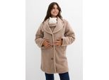 bonprix 2-in-1 Umstandsmantel mit Trageeinsatz, braun, Gr.50, Kuscheliger Umstandsmantel aus Teddyfleece mit Babyeinsatz