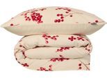 Wendebettwäsche SCHIESSER "Rowan aus weicher Baumwolle in wunderschönem Beerenprint", beige (creme), B/L: 155cm x 220cm, 1 Stk., 1 Stk., Feinbiber, B/L: 80cm x 80cm, 2 Stk., Feinbiber, Obermaterial: 100% Baumwolle, Bettwäsche, Wendebettwäsche, Made in Green